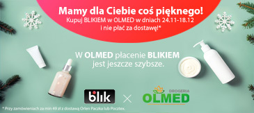 Płacąc BLIKIEM za zakupy online w Drogerii OLMED nie musisz płacić za dostawę!